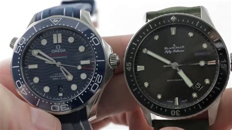 blancpain fifty fathoms vs omega seamaster|blancpain bathyscaphe watch review.